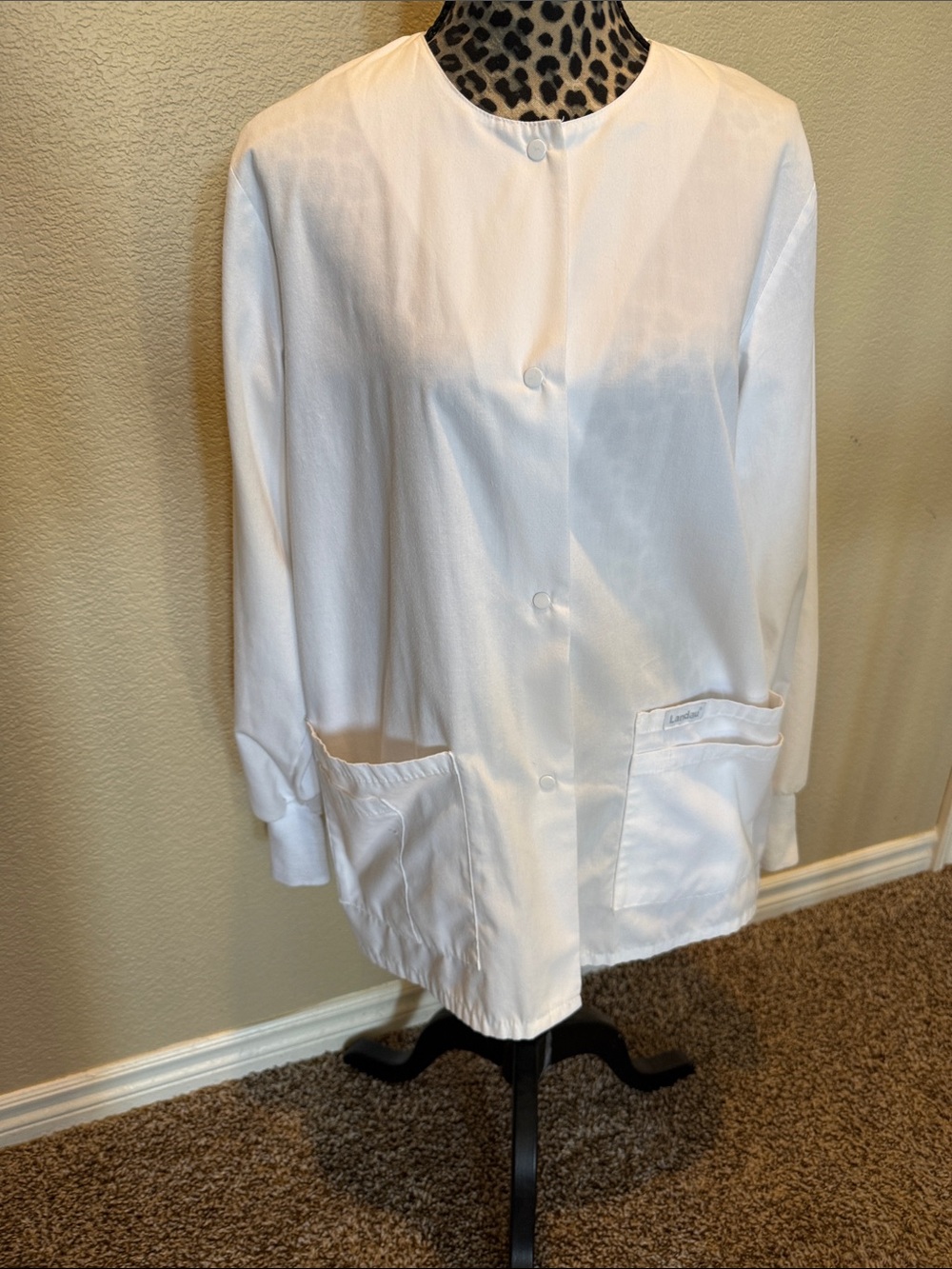 Landau White Medical Scrub Jacket